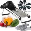 Chef's Inspirations Mandolina Affettatrice, Affettaverdure Con Lama D V, Tagliaverdure, Ideale Per Julienne Include 6 Diversi Inserti, 1 Protezione Esclusiva Per La Mano