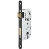 FTH - Alloggiamento per serratura da incasso SE 50 con promemoria a metà giro per chiave, asse 50 mm, interasse 70 mm, quadrato 7 mm, testa cromata nera opaca con punte rotonde