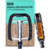 AARON Pedali per bici da città con grip in gomma antiscivolo e cuscinetto a sfere industriale sigillato, pedali da trekking con riflettori per bici elettrica, trekking, bici da città, argentato