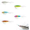 Eterspr 5 PCS Esche Artificiali, Swimbait Wobbler, Spinning Esca Finta, con Paillettes e Piume per la Pesca in Acqua Dolce e salata