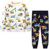 Baogaier Tuta Sportiva Ragazzo Cotone Bambini Abbigliamento Maglieria Abiti Felpa Pantaloni Sweatshirt Jogging Bianco Navy Scavatore Auto Stampa Autunno Inverno Primavera Suit Bambino 5 6 Anni