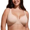 DELIMIRA Donna Reggiseno Invisibile con Ferretto Non Imbottito Taglie Forti Confortevole Beige 6F
