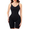 KUMAYES Body Contenitivo Modellante Donna Intimo Snellente Pancia Piatta Dimagrante Spallino Regolabile Shapewear Bodysuit Invisibile Shaper Coscia (Nero, XL-2XL)