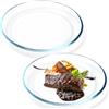 NUTRIUPS 25,4cm Piatti Vetro, 2 Pezzi Servizio Piatti Vetro Temperato Trasparenti, Piatti Moderni, Adatto al Microonde Lavabile in Lavastoviglie