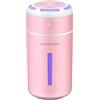agnixnaf 230ML Diffusore di Oli Essenziali Umidificatore Aromaterapia Umidificatore Diffusore per Auto con Produzione di Nebbia di 35ml/H, Timer da 5 ore/10 ore, Design Della Luce Respirante (Rosa)