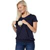 Zeta Ville Fashion Zeta Ville - Top L'Allattamento T-Shirt a Doppio Strato prémaman - Donna - 436c (Marina con Stelle, IT 42/44, M)