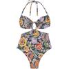 Women'secret Trikini Paradise Costume da Bagno da Donna, Stampa Blu, XS
