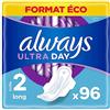 Always Ultra leganti da donna, misura 2, lungo, 96 assorbenti igienici con ali (3 x 32 pezzi), confezione multipla, ultra sottile e super assorbente