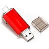 Neoreser Chiavetta USB 64 GB,Type C Pendrive USB3.0 Mini Penna USB 64 GB 2-in-1 OTG USB C Flash Drive 64GB Memoria USB Stick per Archiviazione Dati per PC, Laptop, Auto, TV, Smartphone Type C, Rosso