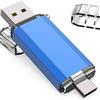 Neoreser Chiavetta USB 64 GB,Type C Pendrive USB3.0 Mini Penna USB 64 GB 2-in-1 OTG USB C Flash Drive 64GB Memoria USB Stick per Archiviazione Dati per PC, Laptop, Auto, TV, Smartphone Type C, Blu