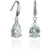 Namana Orecchini pendenti in pera da donna. Disponibile con pietre di colore o pietre bianche in dimensione pera da 12 mm. Orecchini colorati con scatola regalo, Ottone, Zirconia cubica