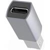 PremiumCord Adattatore USB-C a USB 2.0 B, femmina a maschio, 480 Mbit/s, alluminio, colore: grigio