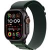 Apple Watch Ultra 2 GPS + Cellular 49 mm Sportwatch con robusta cassa in titanio Nero e Alpine Loop Verde scuro - Small. Fitness tracker, GPS di precisione, tanta autonomia, luminoso display Retina