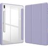 FINTIE Custodia per Samsung Galaxy Tab S8 Plus 2022/S7 FE 2021/S7 Plus 2020 12.4 Pollici con S Pen Holder, Antiurto Sottile Case Posteriore Trasparente Cover con Auto Sonno/Sveglia, Lilla Viola