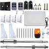 PNI Kit automazione cancello battente PNI MAB300LR, con 2 motori 40W, telecomandi e pannello comandi, fotocellule e lampada, lunghezza cancello 2 x 2,5m max, peso cancello 200Kg