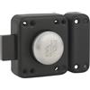FTH - Serratura per porta FTH R85 a bottone, cilindro da 45 mm, baule e catenaccio nero opaco, 3 chiavi dentate
