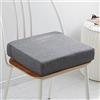 OREAMY Cuscino per sedia in memory foam rimovibile spesso 5/8 cm 40/45/50 cm di lusso, cuscino antiscivolo, per sedie da pranzo, ufficio, cucina, 40 x 40 x 5 cm, grigio scuro