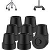 supregear Punte per Bastone (8-Pack), 16 mm Punta in Gomma Antiscivolo per Bastone Quad Sostituzione per Bastoni da Passeggio, Stampelle Accessori per Pastone Pieghevole, Nero