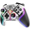AARONMEI Controller di gioco wireless per Switch/PC/Android/iOS/PS4/PS3 con luce RGB, doppia vibrazione del motore, funzione Turbo, tasti programmabili, grilletto regolabile, con supporto per telefono (grigio)