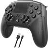 FENNER Controller per Ps4 (V2) PS4/Pro/Slim PROGRAMMABILE, Joypad Wireless, Doppia vibrazione a 6 Assi Giroscopio, Accelerometro integrato Jack 3.5 mm Batteria al litio 600 mAh Pad Joystick