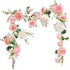 OrgMemory Ghirlanda di Peonie, 180cm, Ghirlanda Fiori Artificiali, Fiori per Arco, Ghirlanda Floreale per la Decorazione di Nozze Home Table Decorazione (Ghirlanda di Peonie)