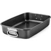 Space Home - Teglia per Forno Rettangolare in Acciaio - Lasagnera - Rostiera Rettangolare in Acciaio al Carbonio - Stampo per Forno - Teglia per Focaccia, Lasagne, Biscotti - 40 cm