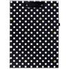 Kate Spade New York Cartellina portadocumenti professionale formato A4, con clip a basso profilo, con blocco note a righe, passante per penna e tasca, a pois