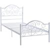 Vente-unique - Letto singolo 90 x 190 cm in Metallo Bianco - LEYNA