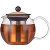 BODUM Assam Pressa per tè con Filtro in Acciaio Inox, 0,5 l, 17 oz, Sughero, Vetro, 12 cm