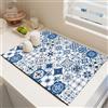 Odot Tappetino Scolapiatti, Stile Marocchino Tappetino Scolapiatti Assorbente Tappetino Assorbente Cucina Asciugatura Rapida, Tappetino Macchina Caffe Antiscivolo (Blu,50x80cm)
