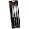 Salvinelli BISTROT Coltello da Tavola Punta Tonda, acciaio inossidabile Forgiato, 6 pezzi, Lama 115 mm, Manico Ergonomico, Nero e Acciaio (B6CTFBI)