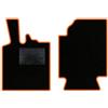 QUEMAR Kit Tappetini Auto compatibili con Smart Fortwo W451 2007-2014 / Set 2 Tappeti in Moquette e Gomma su Misura/Ricami e Colori Personalizzati (0 Ricami, Bordo Arancio)