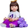 ZIYIUI 24 Pollici 60 cm Reborn Bambole Femmine Silicone Morbido Vinile Bambole Bambina Bambole Reborn Femmina Capelli Lunghi Vita Reale Reborn Baby Giocattolo Regali di Natale
