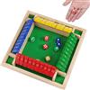 Fentar Gioco Chiudi la Scatola a 4 Giocatori, Chiudere Il Gioco in Scatola di Puzzle, Shut The Box Wooden Dice Game per Famiglie, Shut The Box Game di Matematica da Tavolo, Gioco da Tavolo in Legno