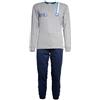 ssc napoli Pigiama Uomo Ufficiale in Caldo Cotone T419 M Grigio Melange