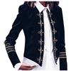 YJLX Cappotto corto da donna a maniche lunghe, elegante, blazer da donna, sportivo, a maniche lunghe, vintage, slim fit, risvolto, bolero, con bottone, militare, blazer, giacca da donna, Nero , XXL