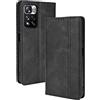 PEIYE Cover Pelle per Xiaomi Redmi Note 11 PRO Plus 5G (PRO+)/ Poco X4 NFC, Portafoglio PU Pelle Slot Schede, Custodia Cavalletto Stile Libro Chiusura Magnetica, Flip Case -Nero