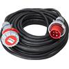 VSDITALIA - Prolunga Elettrica Trifase Industriale Professionale 10 Metri - Spina e Presa CEE trifase 4 Poli 16A, Cavo 4G2.5 - Protezione IP67 - Cavo con Rivestimento in Neoprene Antirottura h07rn-f