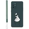 KARTXITAI Cover Compatibile con OnePlus 8T, Dita con cuori motivo Custodia con morbida in Silicone TPU con Assorbimento degli Urti e Anti-Graffio-Verde