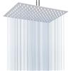 Voolan Soffione Per Doccia da 30cm Voolan, Testa Doccia Rettangolare ad Alta Pressione in Inox 304, Copertura Totale del Corpo, Montaggio a Soffitto o a Parete (Rettangolo 12 * 8'', Cromo)