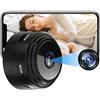 BIESVOY Mini Spia Nascosta Telecamera, Full HD 1080P Microcamera con Visione Notturna e Sensore di Movimento, Telecamera Videosorveglianza con Registrazione, Spycam ​Wifi per Esterno/Intern