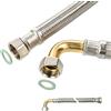 tecuro Tubo schermato DN 13-1/2 gomito ÜWM 90° x 1/2 ÜWM x 300 mm, DVGW, KTW-A