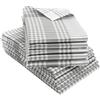 ZOLLNER 10 strofinacci in cotone - 50x70 cm - assorbenti e robusti canovacci - lavabili a 60°C - a quadretti grigi e bianchi - qualità gastronomica - certificati OEKO TEX (R)