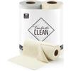 Fantasticlean Rotolo di Panno in Microfibra - 20 Pezzi x 2, Panni per la Pulizia Strappabili, Strofinacci da Cucina Riutilizzabili e senza Pelucchi 25 x 25 cm, Beige & Grigio freddo