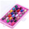 New brothread 28pcs Colori Assortiti 60S/2 (90WT) Rocchetti di Filo/Filato per Spolette Prebobinate Plastica Size A SA156 per macchina da ricamo e da cucire DIY Filo da ricamo Filo da cucito