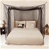 Universal Backpackers Zanzariera da Letto Matrimoniale Nera | Portatile da Viaggio, Due Aperture | Baldacchino Letto Singolo e King Size | Antizanzare & Rete Zanzare Leggera