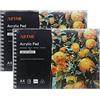 ARTME A4 acrilico carta blocco 2 pezzi 12 fogli 400 gsm rilegato spirale
