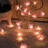 Auting Catena luminosa a LED con fiori di ciliegio, 2 m ghirlanda di fiori con 20 luci a LED con funzione temporizzazione, catena di luci primaverili per interni, giardini, terrazze, 1 pezzo