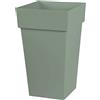 EDA - Vaso di fiori quadrato alto toscano, volume 62 l, 39 x 39 x 65 cm, verde alloro