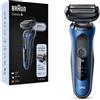 Braun Series 6 61-B1000s Rasoio Elettrico Uomo, SensoFlex, Wet&Dry, Ricaricabile, Rasoio A Lamina Senza Fili, Blu
